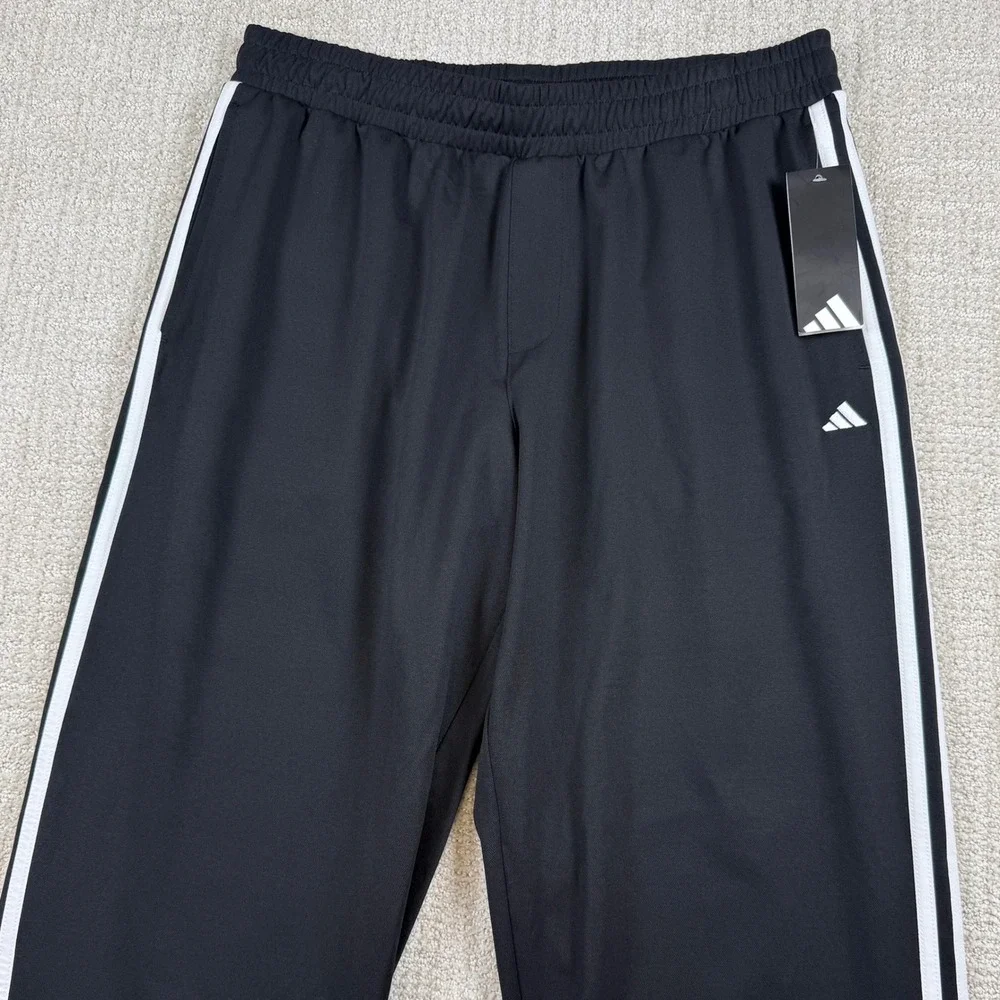 NEW Adidas Mens Large Black White Golf Track Pants ADVR0957